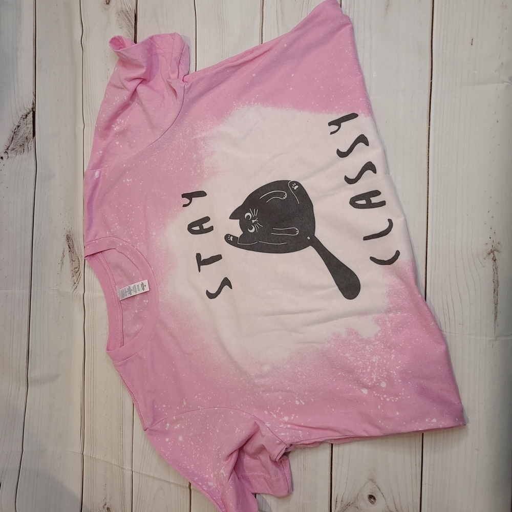 Cat - Keep it Classy - Sublimation bleached shirt